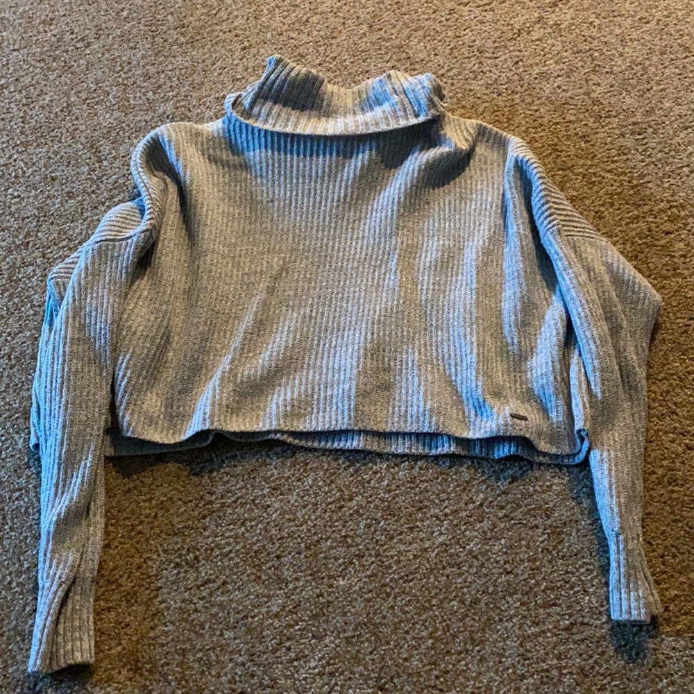 Hollister Grey Ribbed Turtleneck Size XS